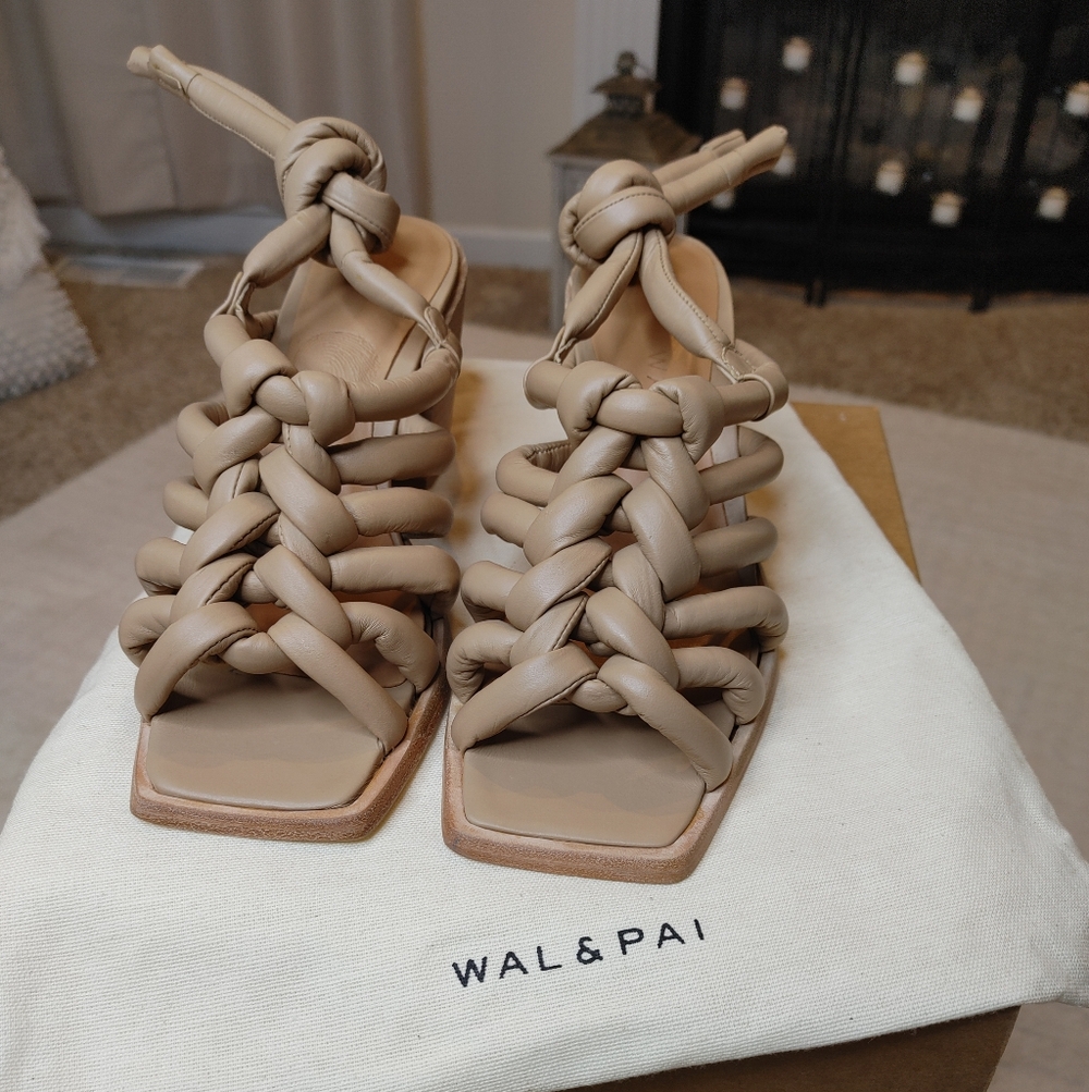 WAL & PAI HELEN TUBULAR CAGE SANDAL, NUDE 38